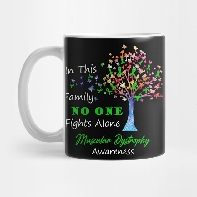 Muscular Dystrophy Awareness No One Fights Alone, Tree Ribbon Awareness by DAN LE